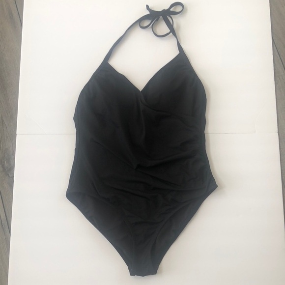 Apt. 9 Other - Apt 9 one piece swimsuit in black with v neckline and tie around straps on neck